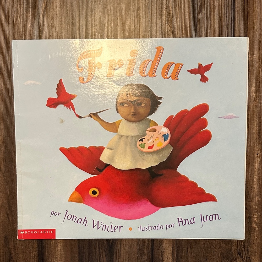 Scholastic Frida Book with Red and Pink Accents